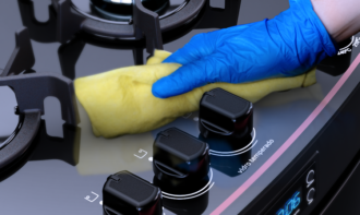 fogão com mesa de vidro